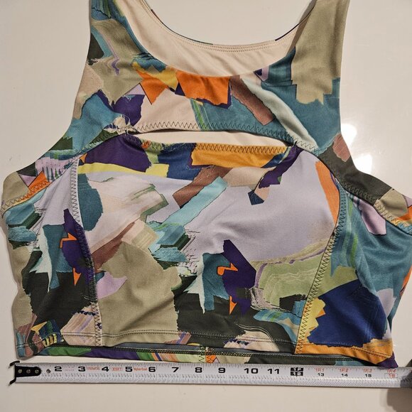 Zella Sports Bra Teal Multi Color Jacqueline Print Size XL - Picture 9 of 13